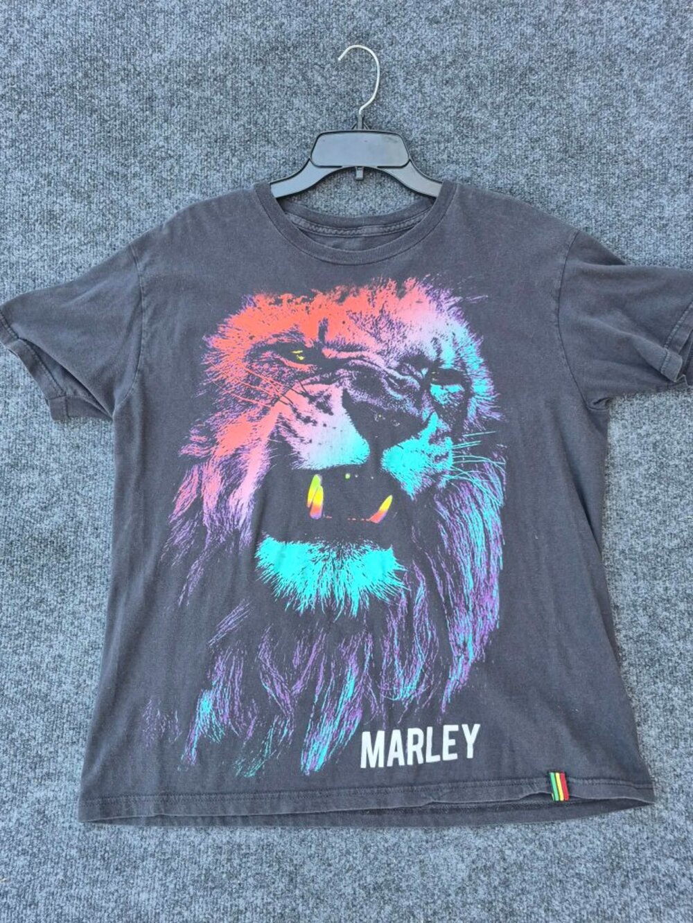 Great Looking Bob Marley Black T-shirt with Gorgeous colors and Lion